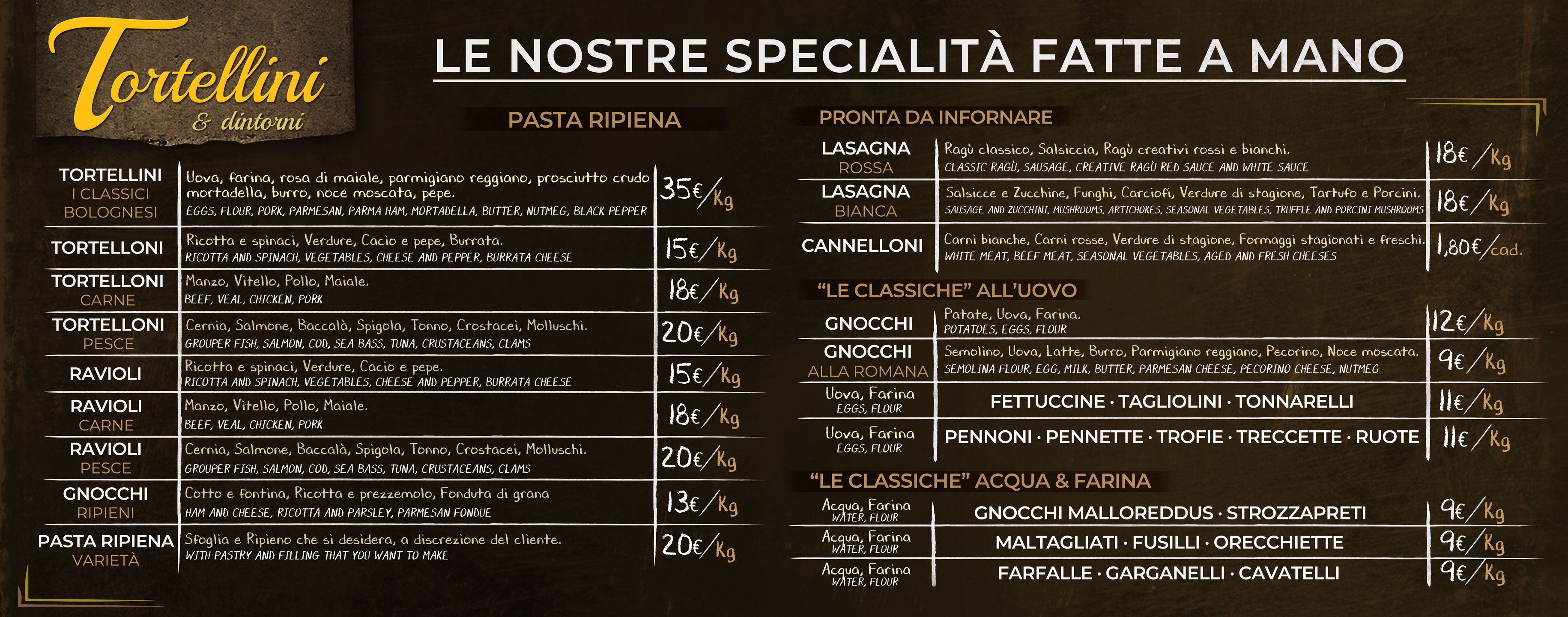 T&D_Listino_155x61_ESTERNO Menu pranzo a 6€ da tortellini e dintorni - laboratorio artigianale di pasta fresca fatta in casa